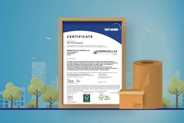 UNIPAKHELLAS Central renews Tuv Nord – FSC®-COC Certification